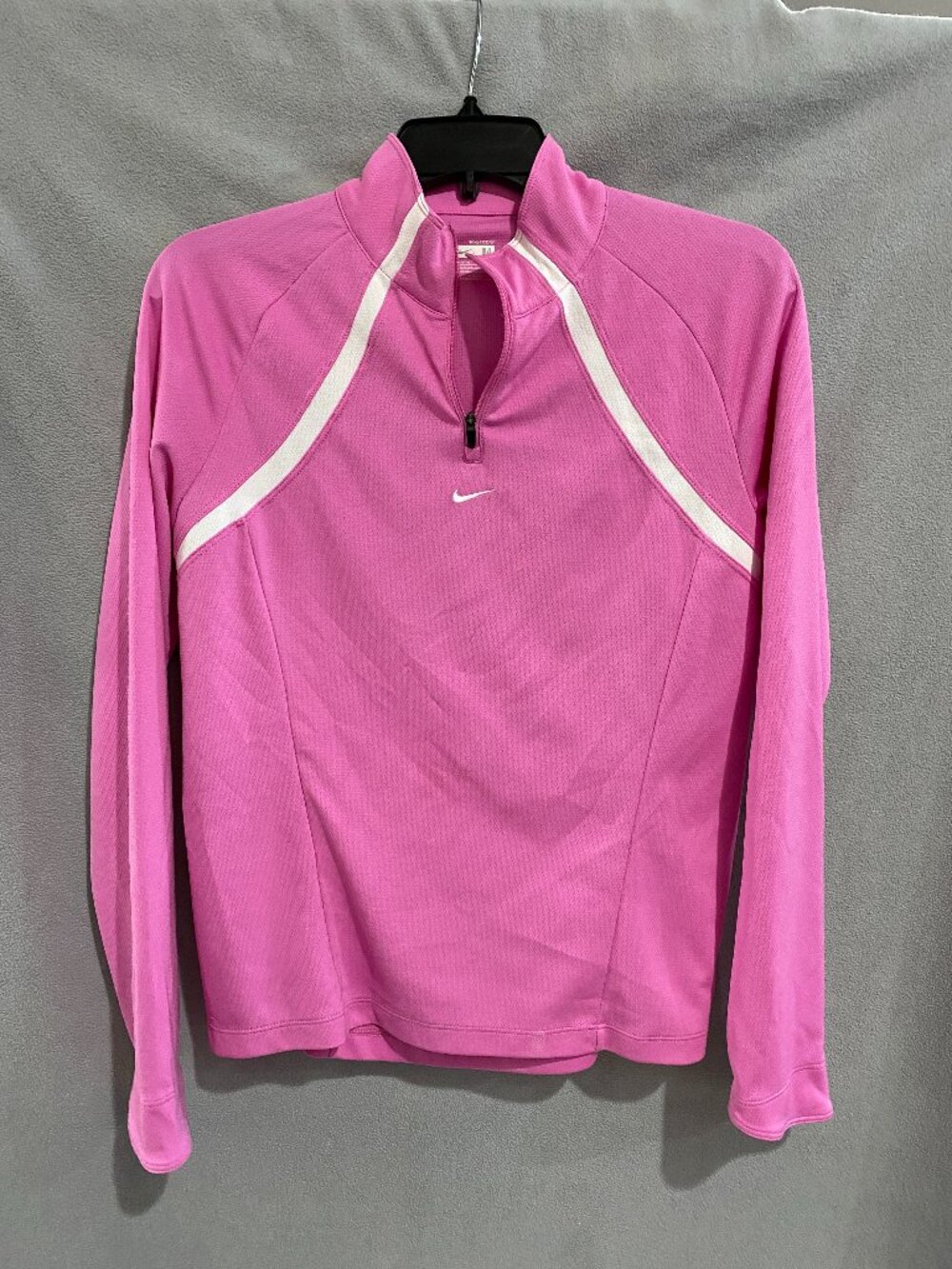 Nike FIT DRY Pink White Quarter Zip Running Pullover Women’s M 8-10
